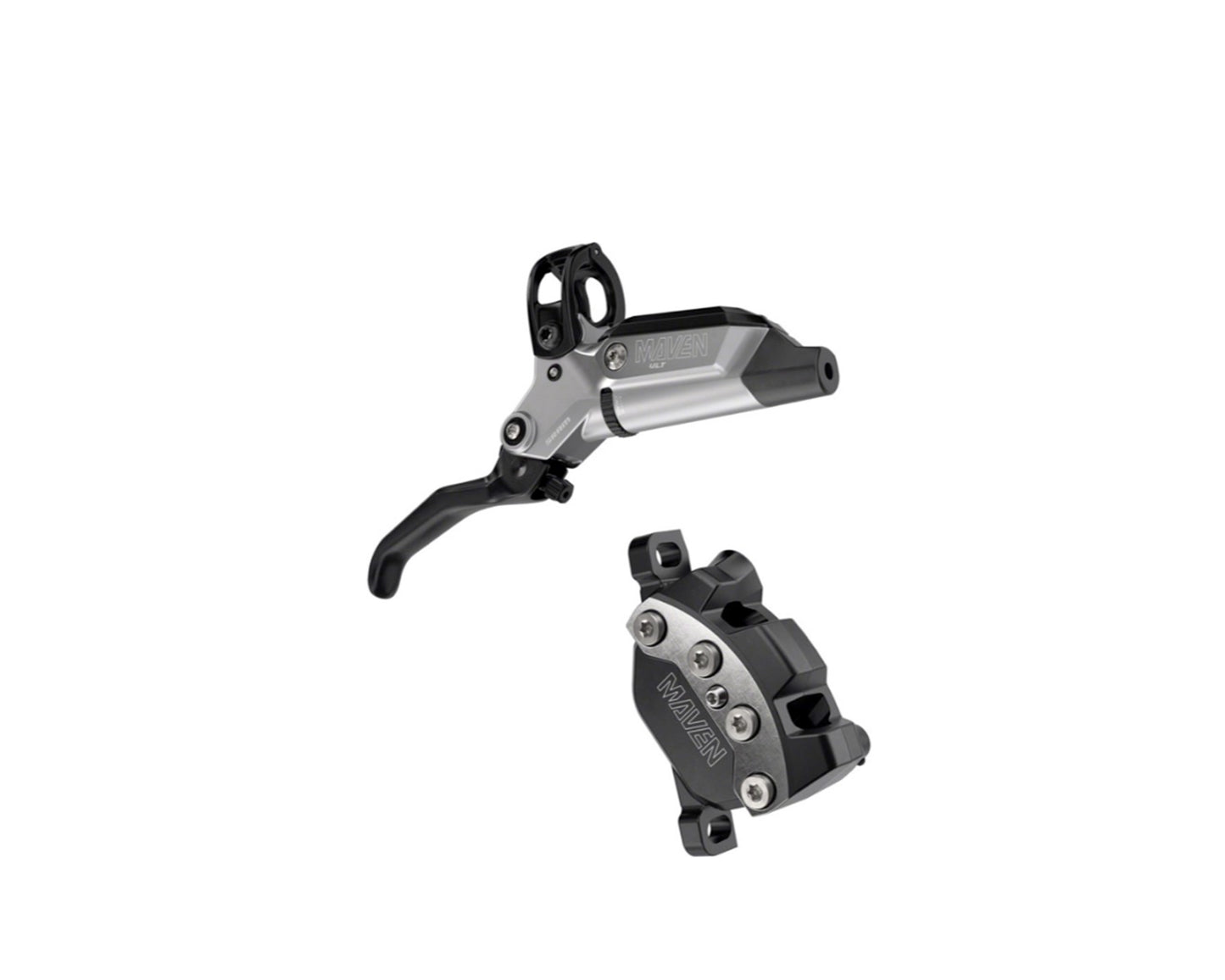 SRAM Maven Ultimate Stealth Disc Brake and Lever - Rear, Post Mount, 4-Piston, Carbon Lever, Titanium Hardware, Black/Silver, A1