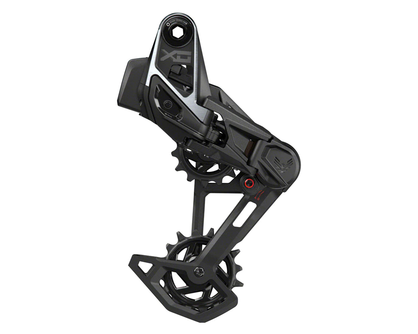 SRAM X0 EAGLE T-TYPE AXS REAR DERAILLEUR - 12-SPEED, 52T MAX, (BATTERY NOT INCLUDED), WHEEL AXLE MOUNT, ALUMINUM CAGE, BLACK/SILVER
