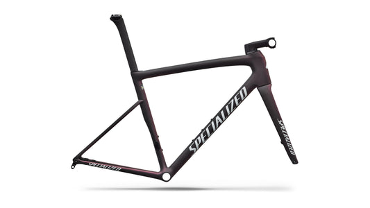 2026 Specialized Tarmac SL8 Frameset - FACT 10r Carbon - Satin Carbon / 100% Cqv Reflex Super Red Pearl Front Edge Fade / Metallic White Silver