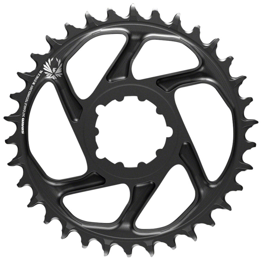 Sram Chain Ring X Sync 2 Sl 34T Direct Mount Offset Black With Gray Logo - Black