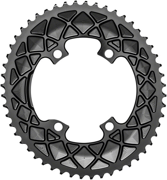 Absoluteblack Premium Oval 110 Bcd 4 Bolt Road Chainring For Shimano M9100 8000 - Black