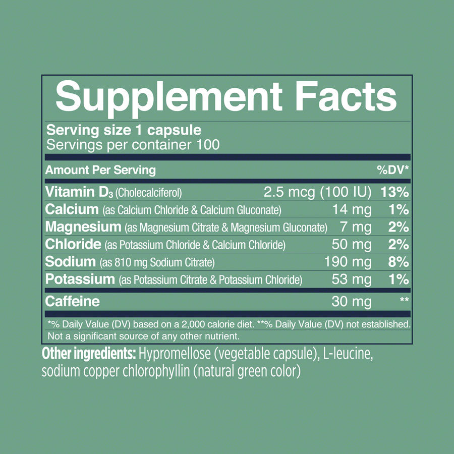 SaltStick Caps Plus w/Caffeine: Bottle of 100