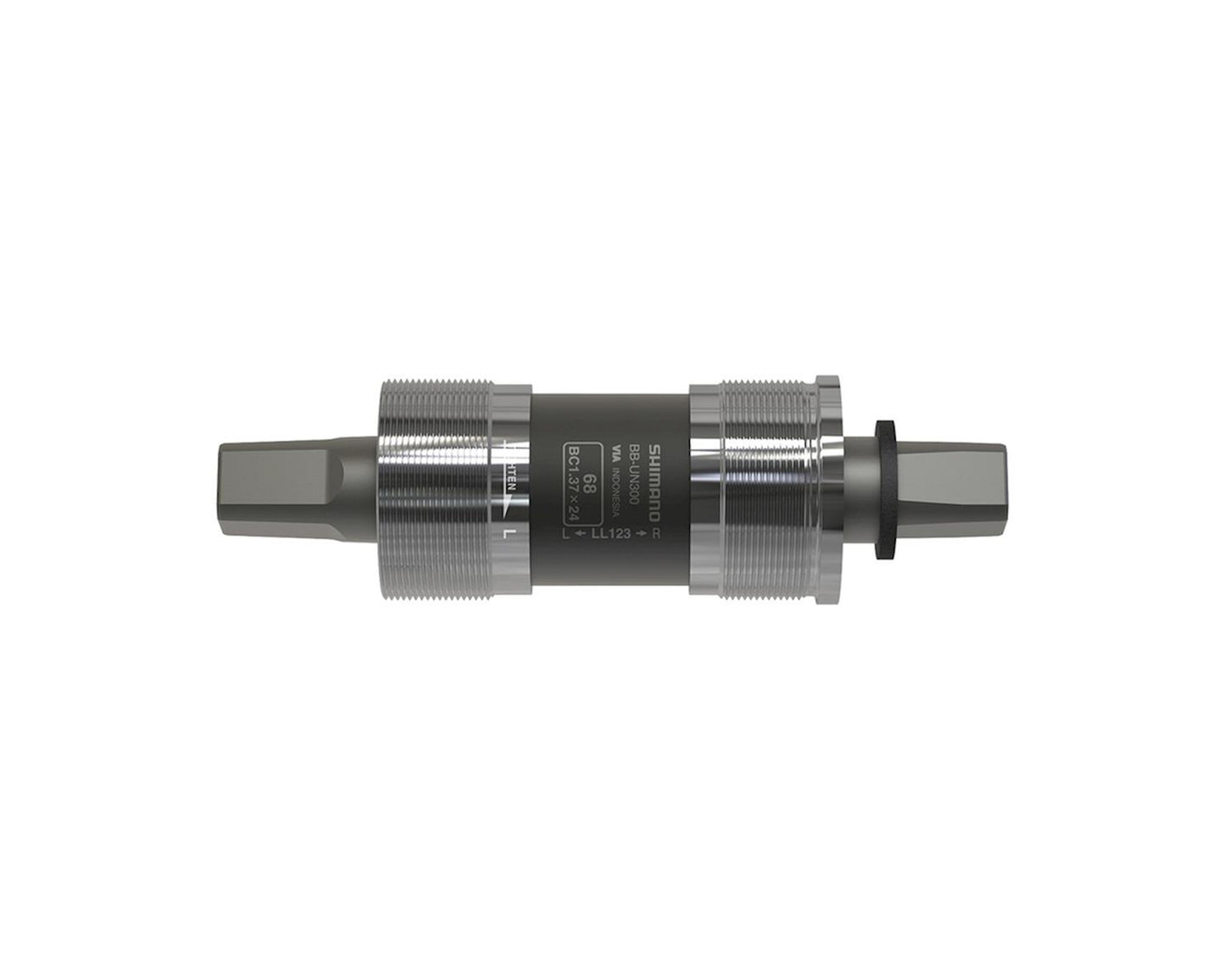 STANDARD BOTTOM BRACKET BB-UN300 SPINDLE: SQUARE TYPE SHELL: BSA 68MM SPINDLE: 127.5MM (D-EL) W/FIXING BOLT