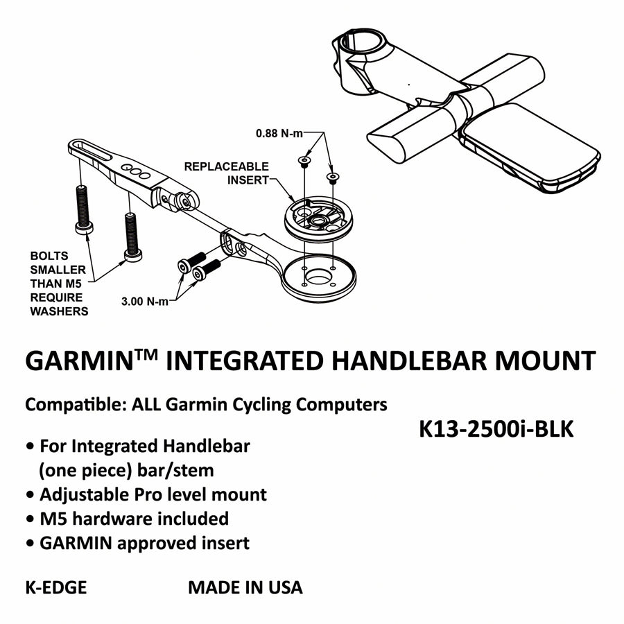 K-Edge Garmin Integrated Handlebar System Mount