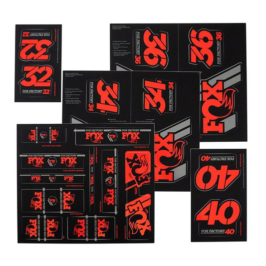 Fox Heritage Decal Kit For Forks And Shocks Red Grey - Red / Grey