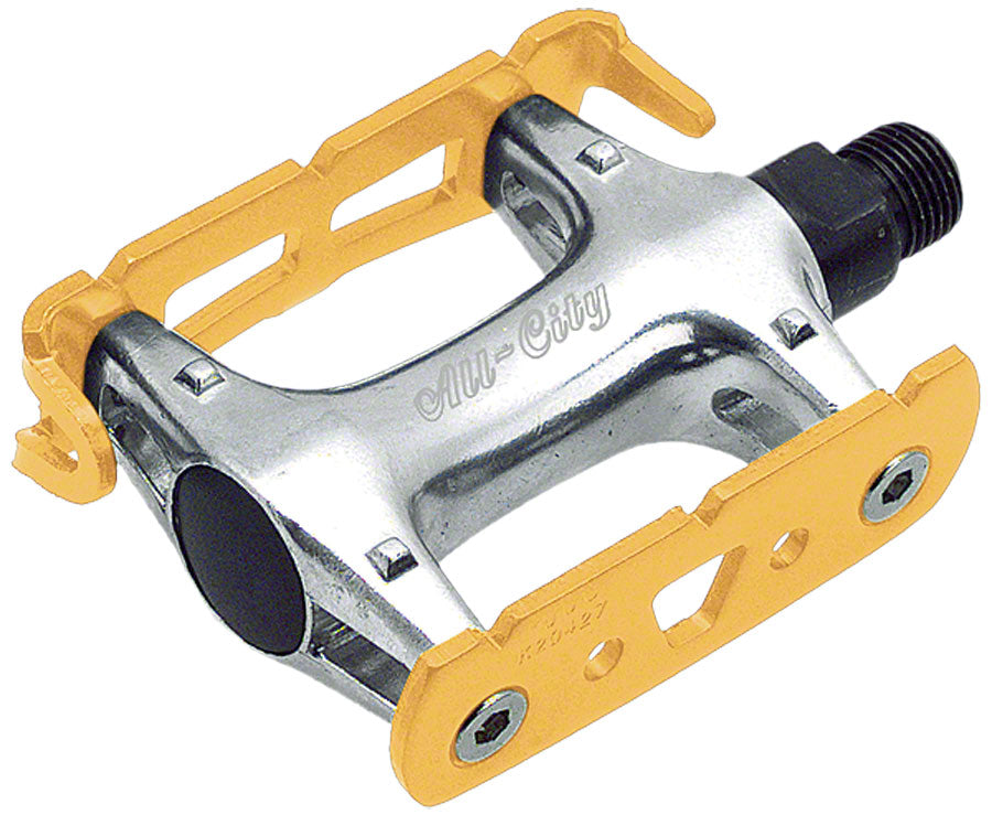 All-City Standard Track Pedals -9/16", Gold/Silver