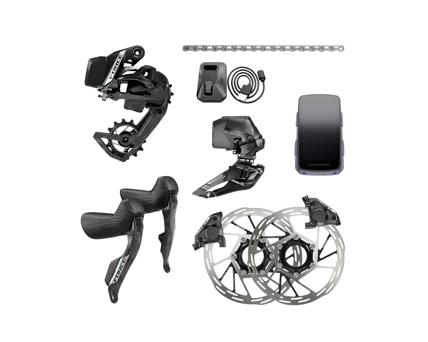 SRAM Force AXS 2X E1 Electronic HRD groupset (Hammerhead Karoo included)