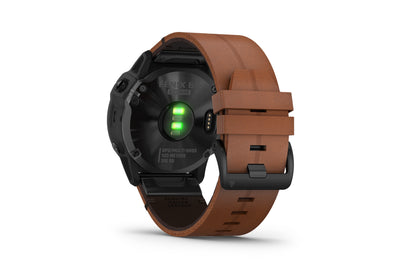 Garmin fenix 6X Sapphire Black DLC/Brwn Leather Band 51mm