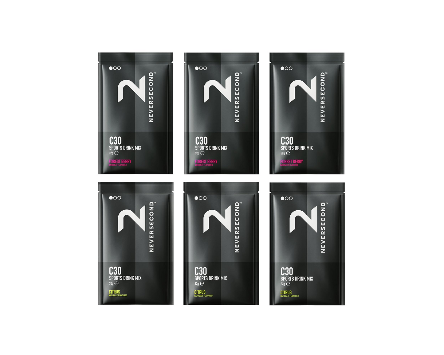 Neversecond C30 Sports Drink Mix 6 Pack - Citrus / Forest Berry