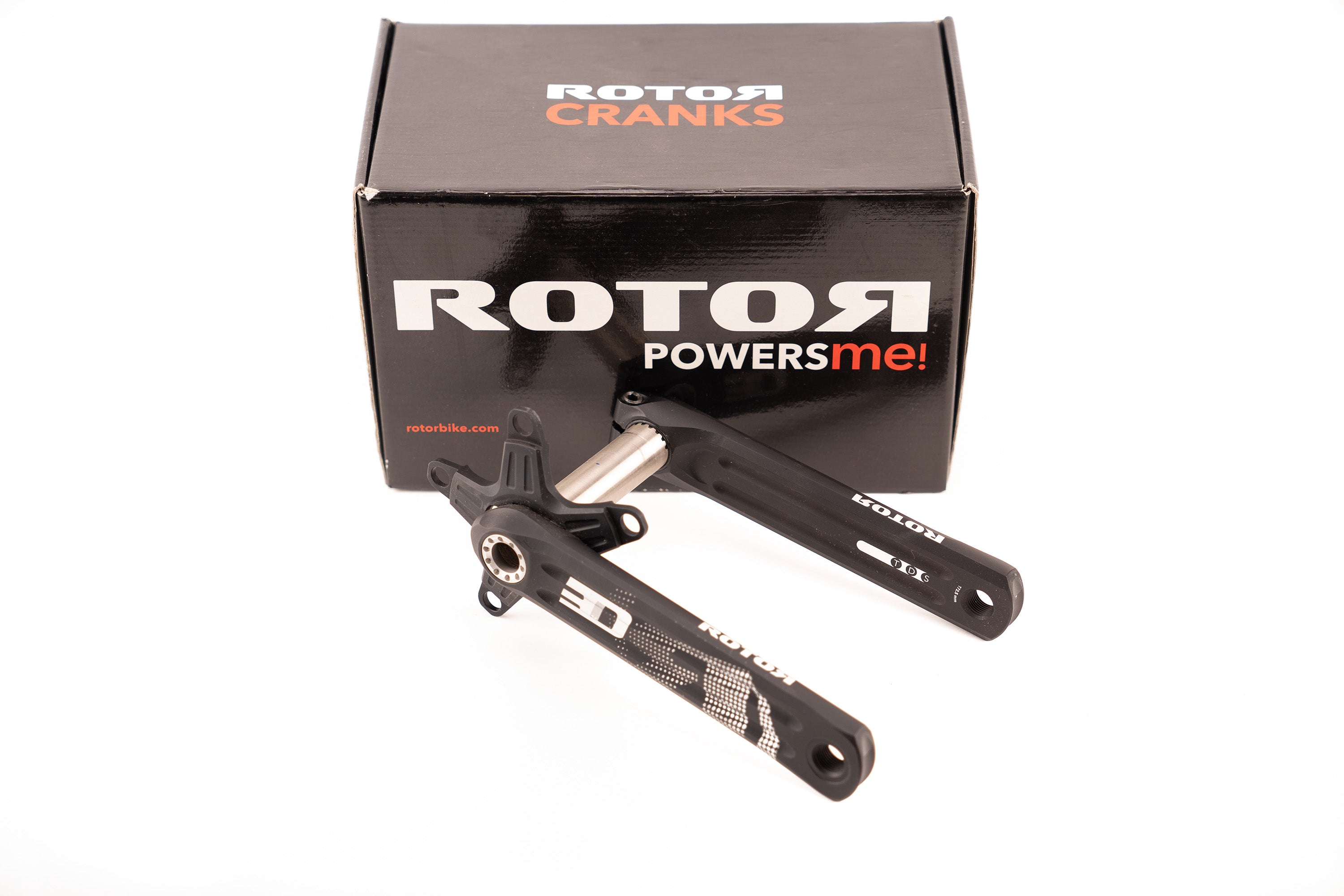 パーツ ROTOR 3D 24 172.5 Rotor 3D Crankset Steel Road 172.5 BCD 110x5 Blk/Blk – Incycle
