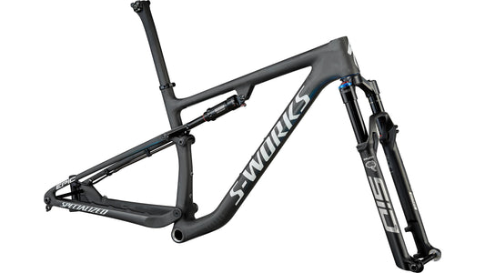 2022 Specialized S-Works Epic Frameset - Satin Carbon / Color Run Blue Murano Pearl / Gloss Chrome Foil Logos