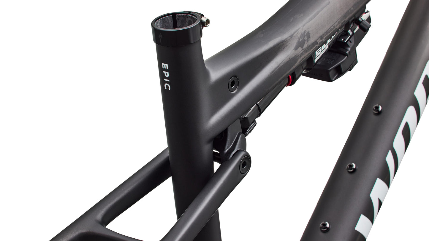 2027 Specialized S-Works Epic 9 Frameset - Satin Carbon / Metallic White Silver