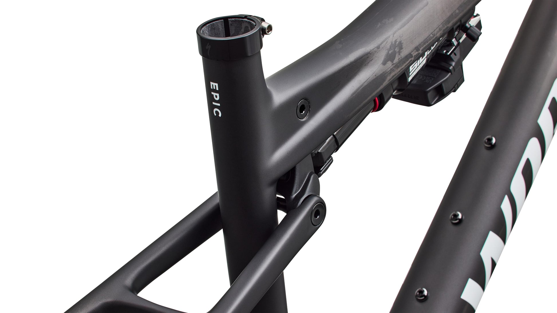 2027 Specialized S-Works Epic 9 Frameset - Satin Carbon / Metallic White Silver