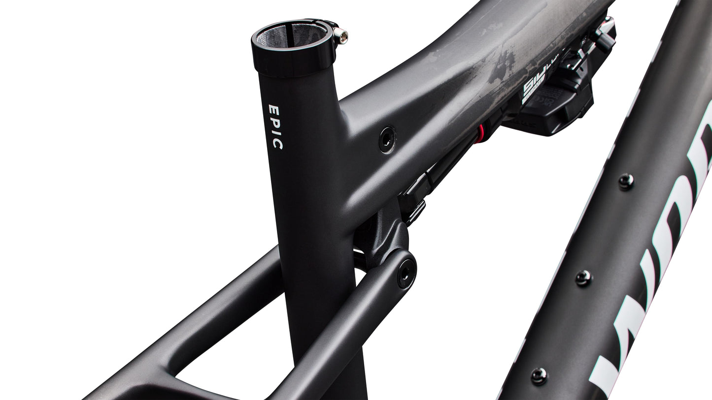 2027 Specialized S-Works Epic 9 Frameset - Satin Carbon / Metallic White Silver