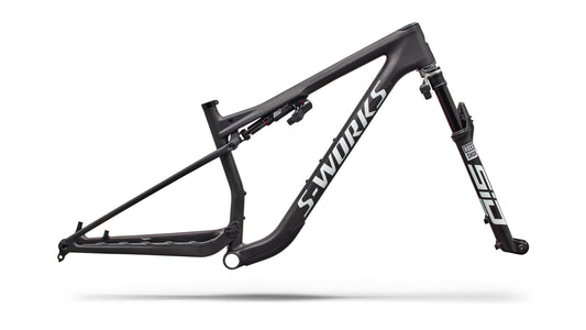 2027 Specialized S-Works Epic 9 Frameset - Satin Carbon / Metallic White Silver