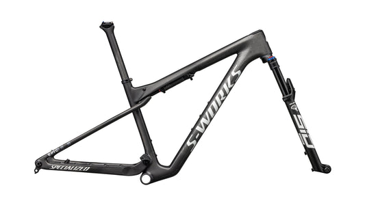 2024 Specialized S-Works Epic World Cup Frameset  - RockShox SIDluxe WCID Ultimate - Satin Smoke Granite / Metallic White Silver