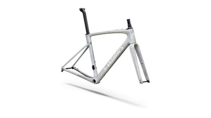 2027 Specialized S-Works Roubaix SL8 Frameset - FACT 12r Carbon - Gloss White Silver Metallic / White