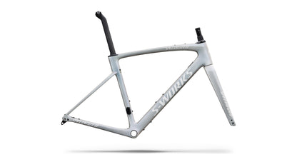 2027 Specialized S-Works Roubaix SL8 Frameset - FACT 12r Carbon - Gloss White Silver Metallic / White