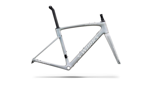 2027 Specialized S-Works Roubaix SL8 Frameset - FACT 12r Carbon - Gloss White Silver Metallic / White
