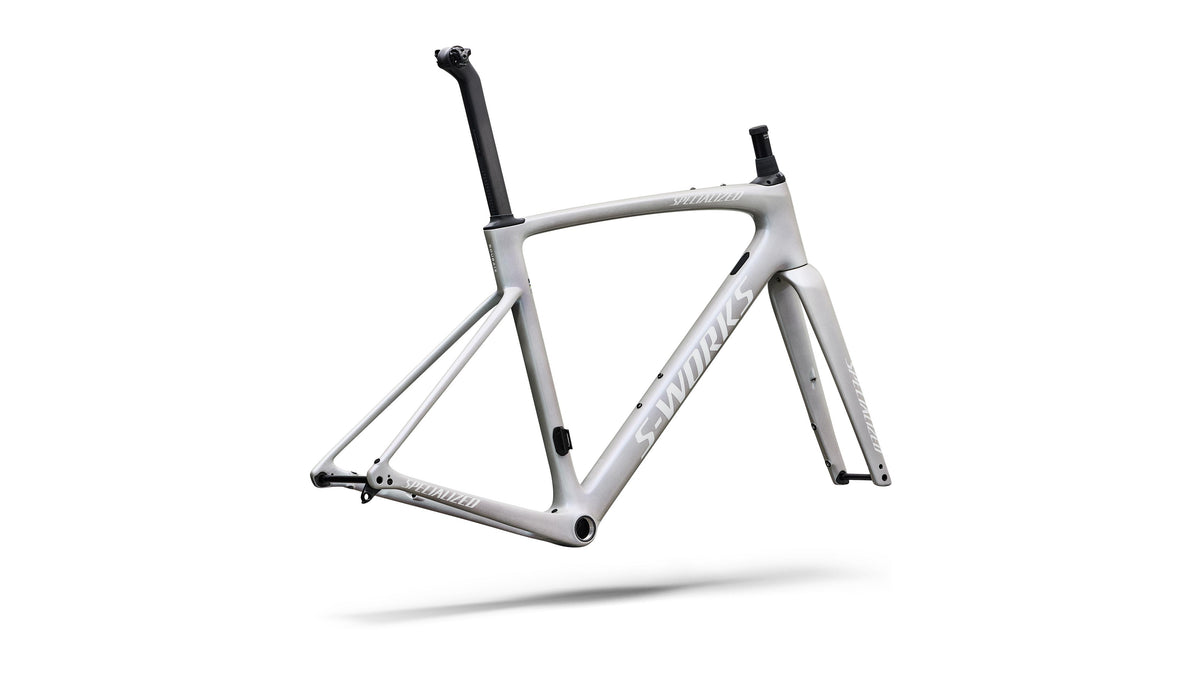 2027 Specialized S-Works Roubaix SL8 Frameset - FACT 12r Carbon - Gloss White Silver Metallic / White