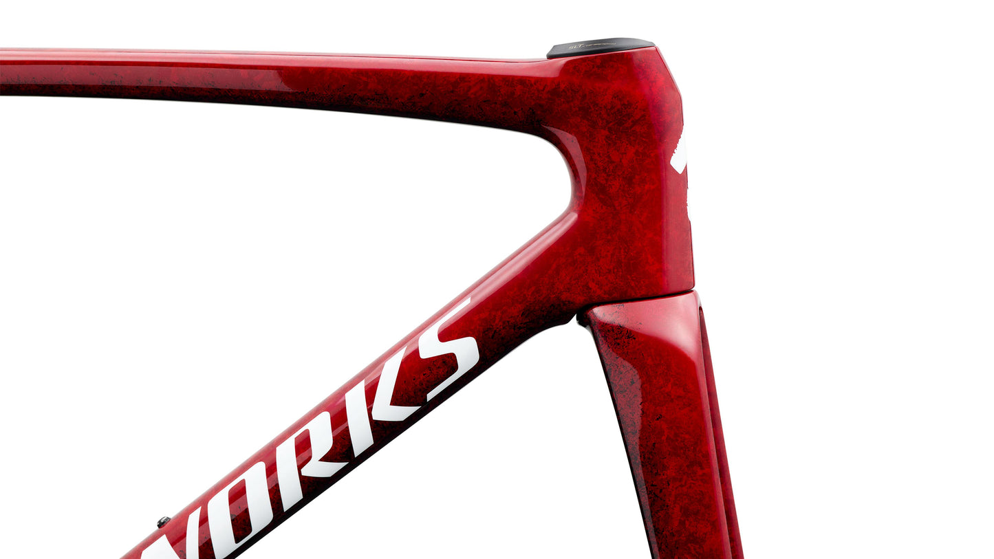 2027 Specialized S-Works Tarmac SL9 Frameset - FACT 12r Carbon - Gloss Vivid Red / Tarmac Black / White Silver Metallic