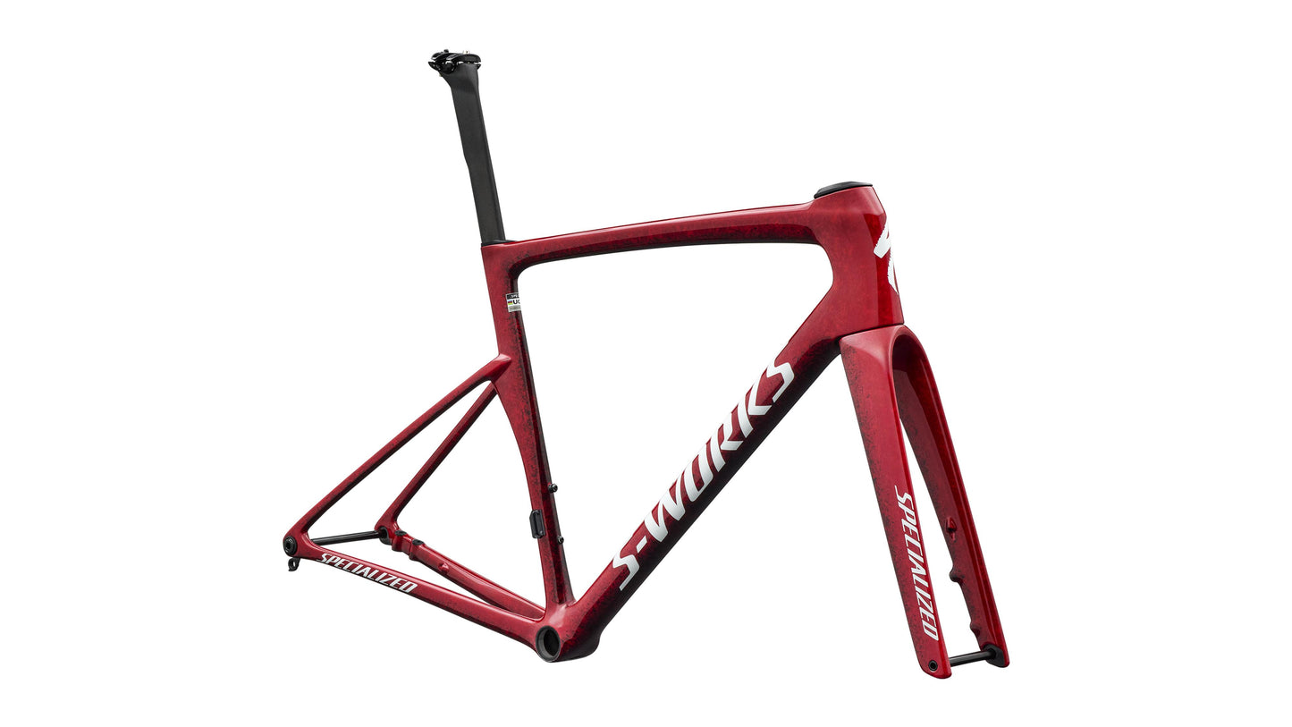 2027 Specialized S-Works Tarmac SL9 Frameset - FACT 12r Carbon - Gloss Vivid Red / Tarmac Black / White Silver Metallic
