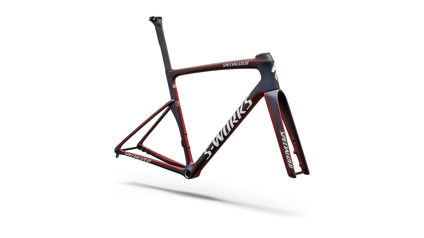 2027 Specialized S-Works Tarmac SL9 Team Replica Frameset - FDJ United - SUEZ - Gloss Red Tint / Blue Tint / Red Pearl