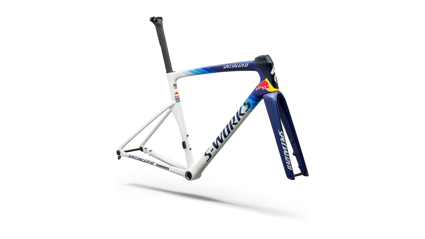 2027 Specialized S-Works Tarmac SL9 Team Replica Frameset - Red Bull - BORA - hansgrohe - Gloss Metallic White Silver / Deep Blue