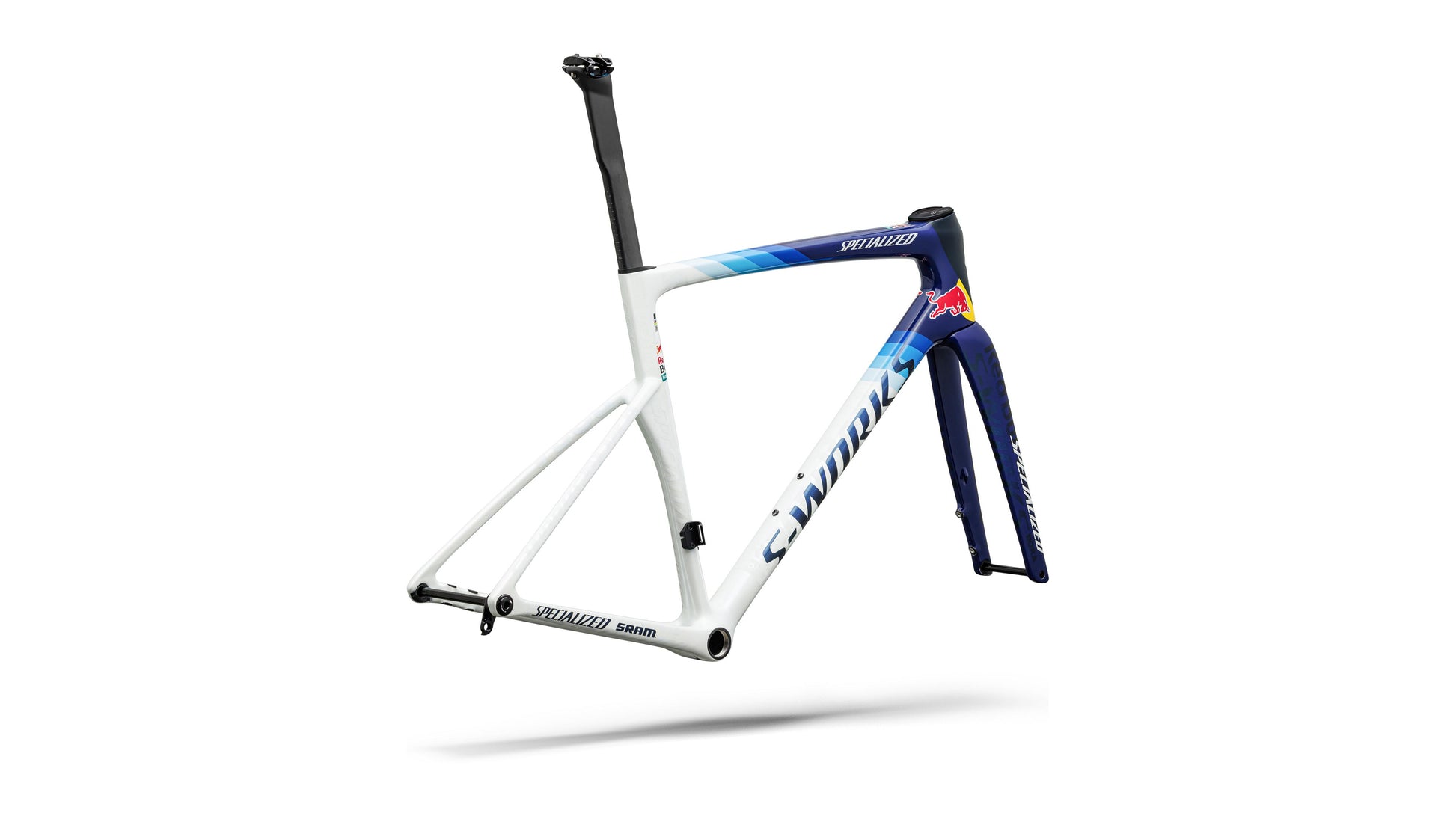 2027 Specialized S-Works Tarmac SL9 Team Replica Frameset - Red Bull - BORA - hansgrohe - Gloss Metallic White Silver / Deep Blue