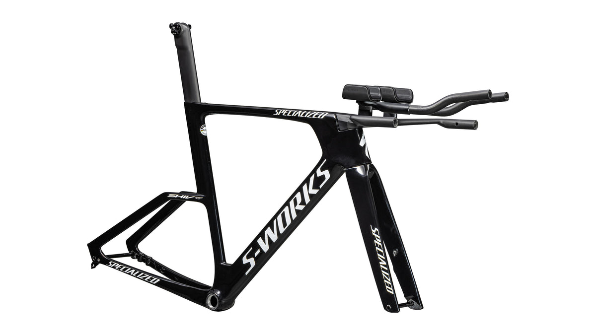 2027 Specialized S-Works Shiv TT Disc Module - FACT 11r Carbon - Gloss Tarmac Black / Metallic White Silver