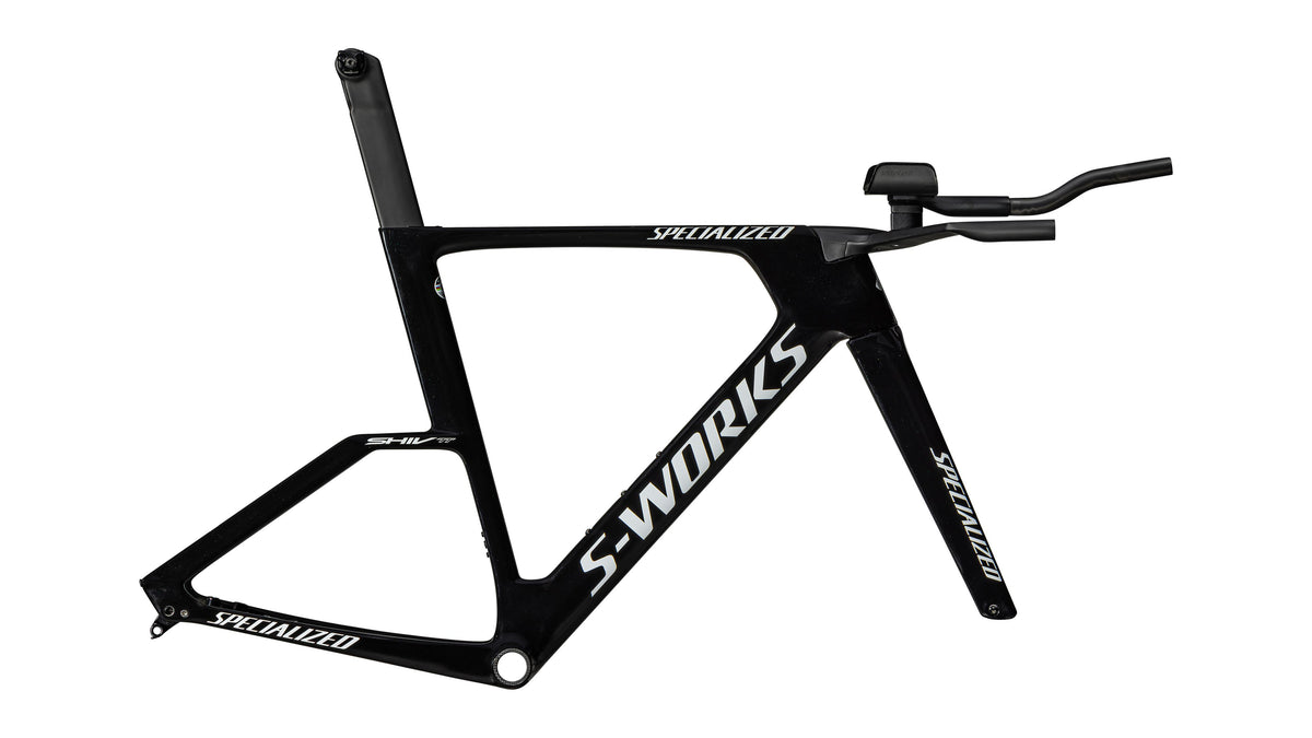 2027 Specialized S-Works Shiv TT Disc Module - FACT 11r Carbon - Gloss Tarmac Black / Metallic White Silver