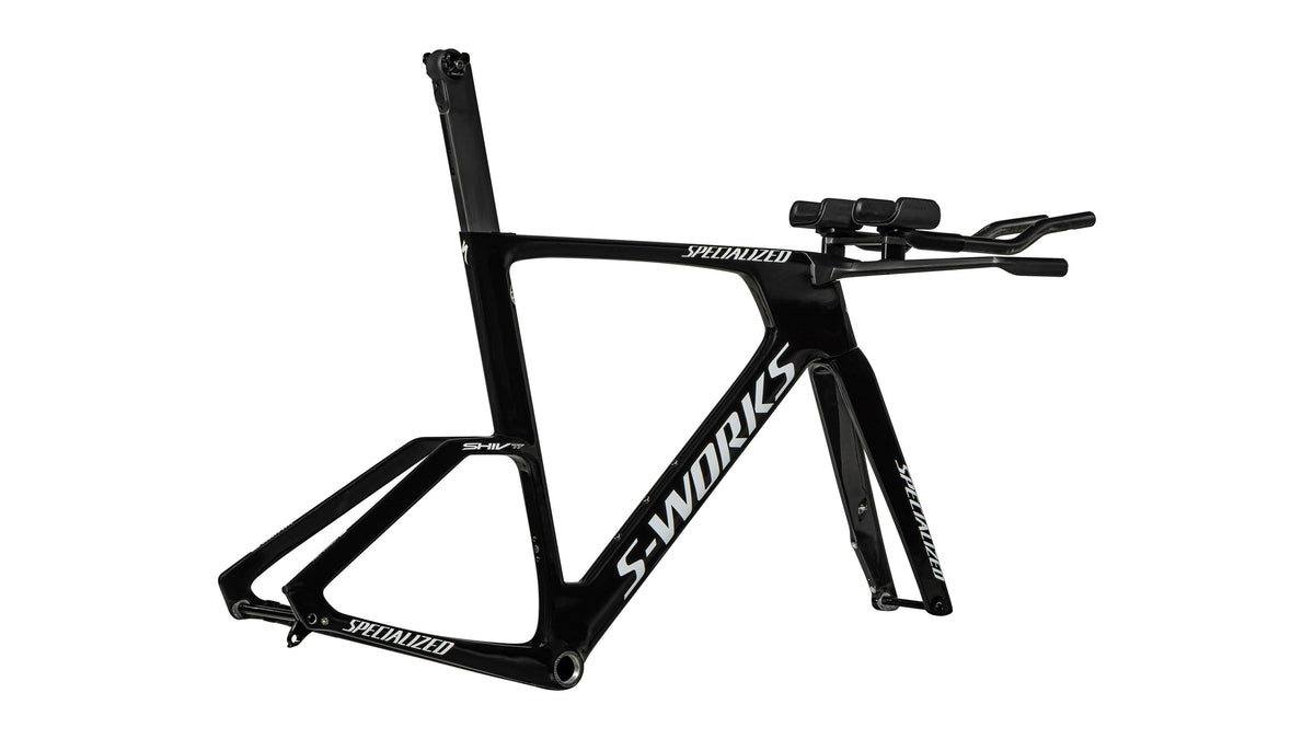 2027 Specialized S-Works Shiv TT Disc Module - FACT 11r Carbon - Gloss Tarmac Black / Metallic White Silver
