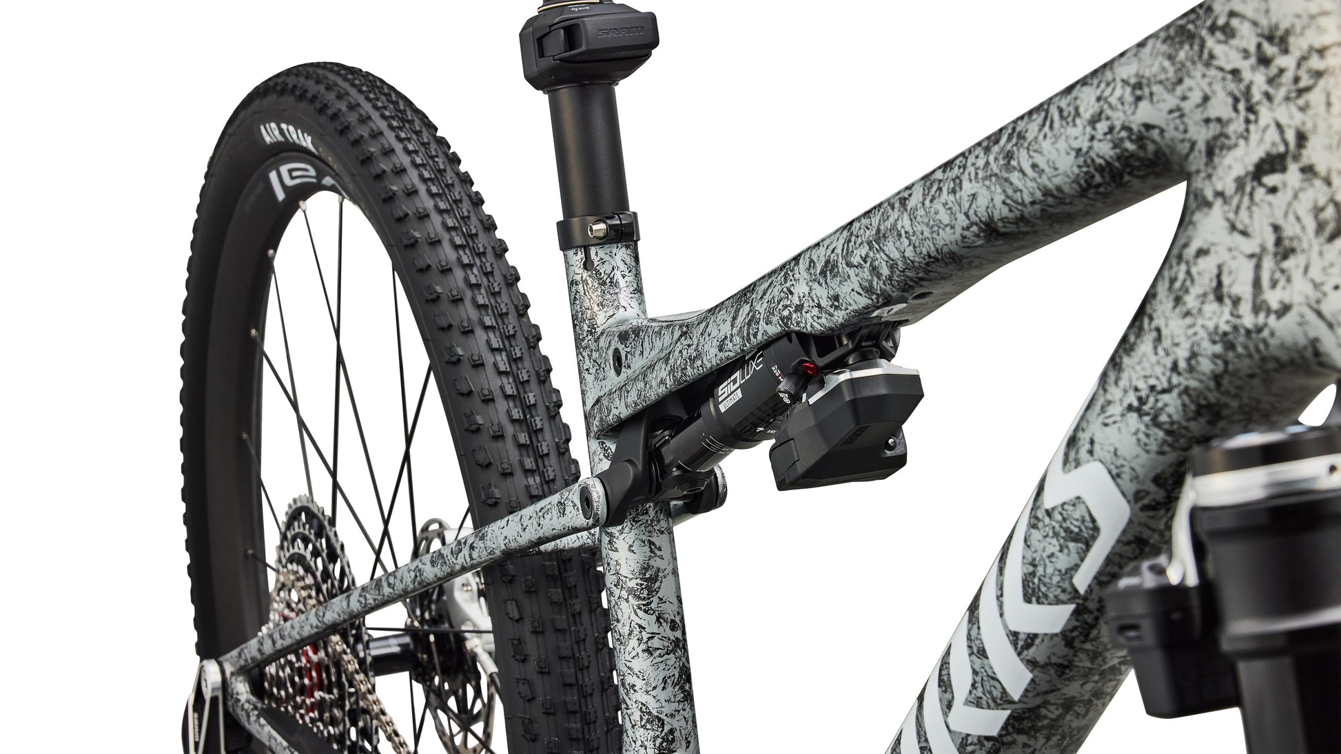 2027 Specialized S-Works Epic 9 - Gloss Metallic Obsidian Multi Color Dry Impasto / Metallic White Silver