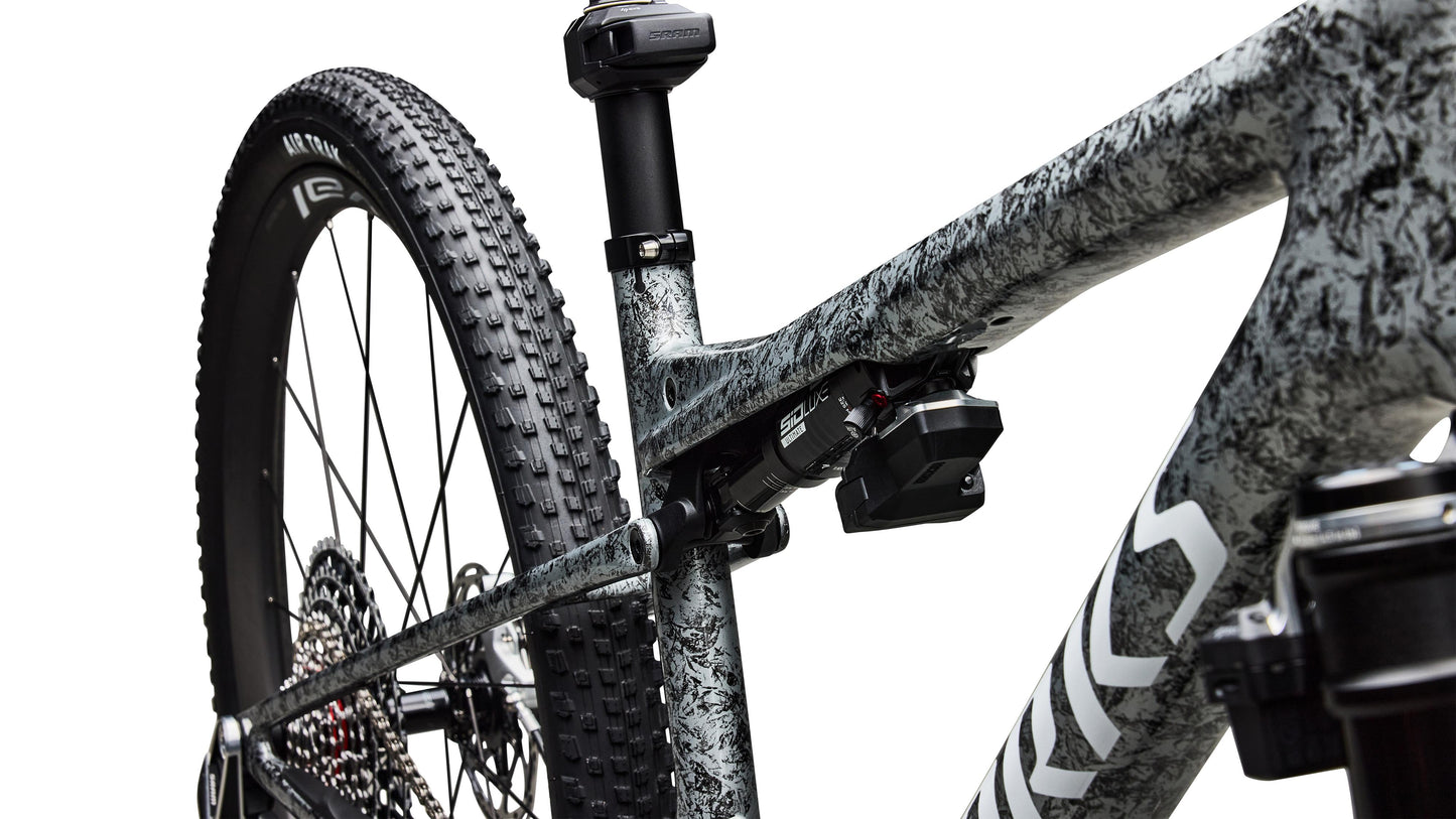 2027 Specialized S-Works Epic 9 - Gloss Metallic Obsidian Multi Color Dry Impasto / Metallic White Silver