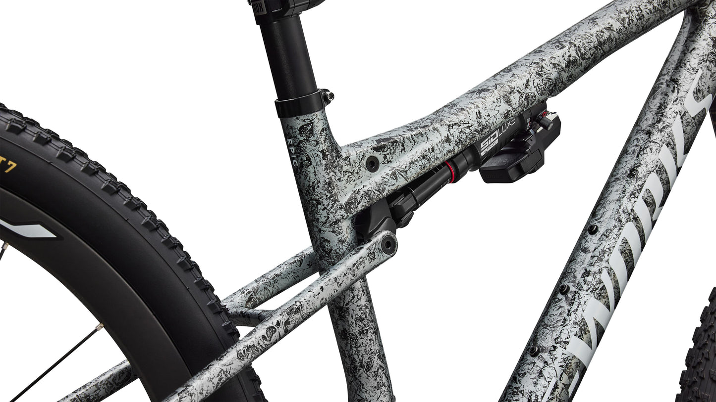 2027 Specialized S-Works Epic 9 - Gloss Metallic Obsidian Multi Color Dry Impasto / Metallic White Silver