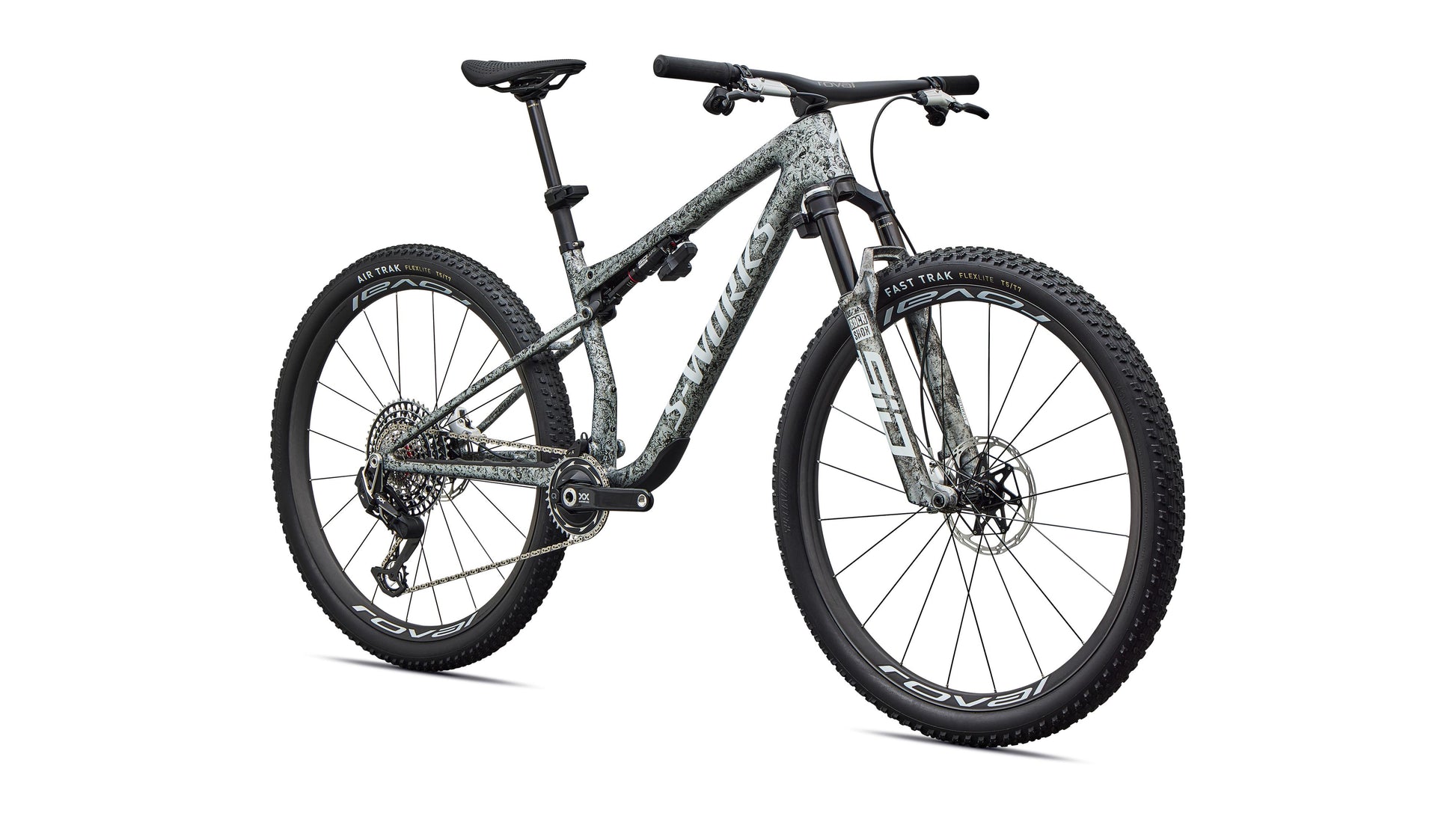 2027 Specialized S-Works Epic 9 - Gloss Metallic Obsidian Multi Color Dry Impasto / Metallic White Silver