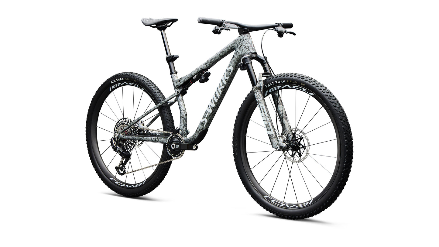 2027 Specialized S-Works Epic 9 - Gloss Metallic Obsidian Multi Color Dry Impasto / Metallic White Silver