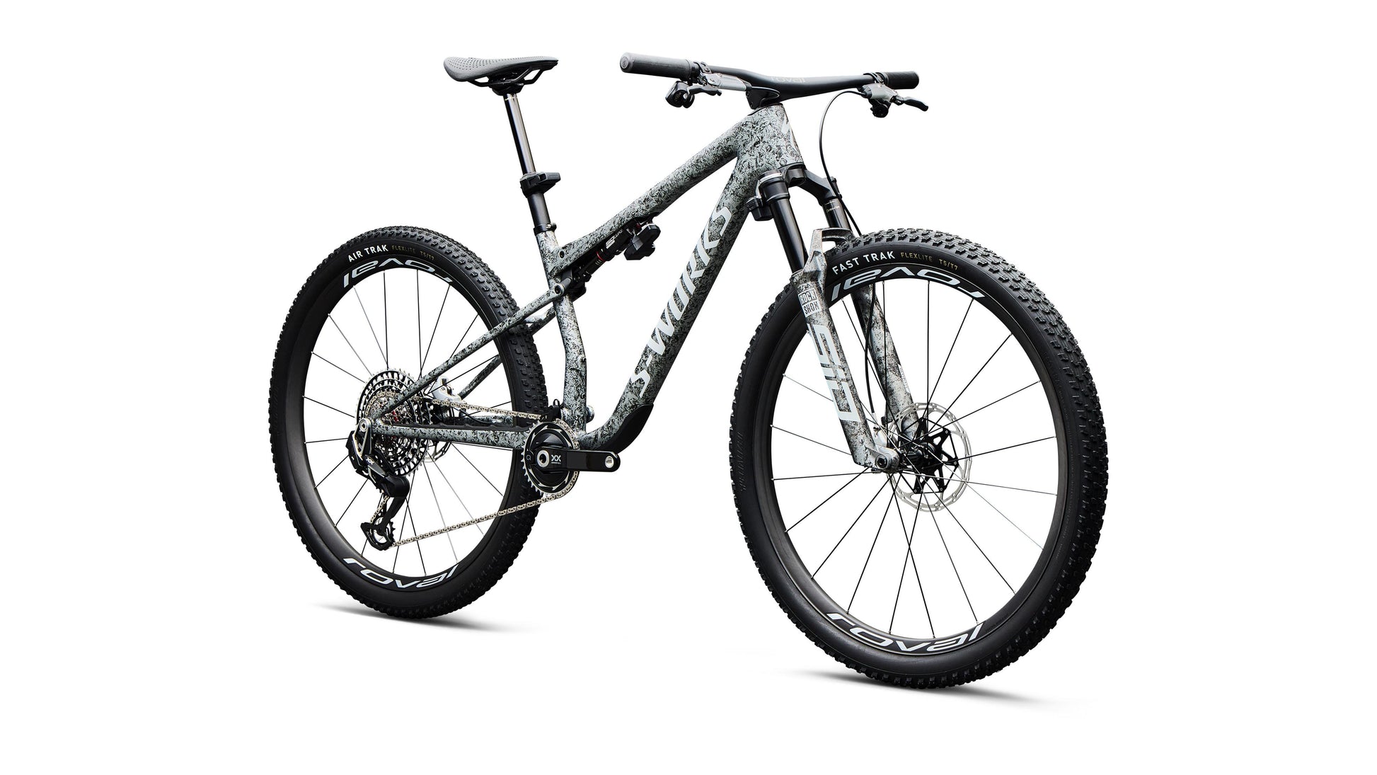 2027 Specialized S-Works Epic 9 - Gloss Metallic Obsidian Multi Color Dry Impasto / Metallic White Silver