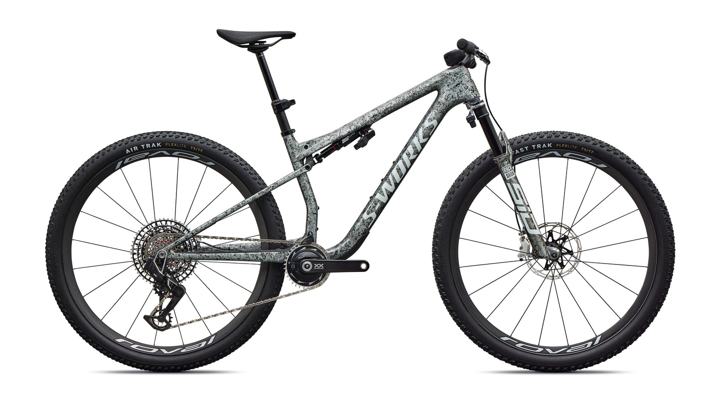 2027 Specialized S-Works Epic 9 - Gloss Metallic Obsidian Multi Color Dry Impasto / Metallic White Silver