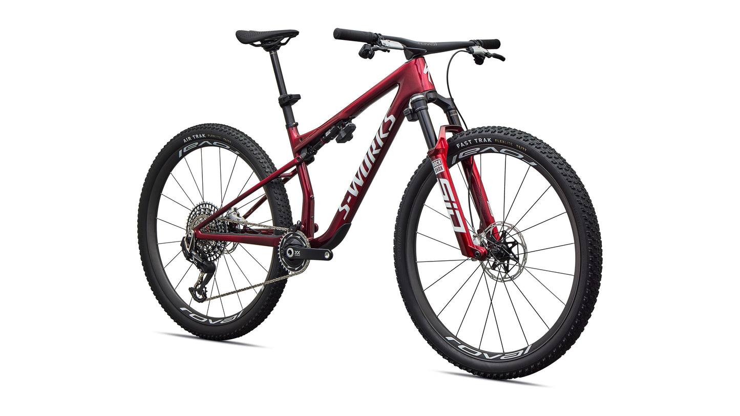 2027 Specialized S-Works Epic 9 - Gloss Red Tint Over Red Reflex Pearl Edge Fade / Metallic White Silver