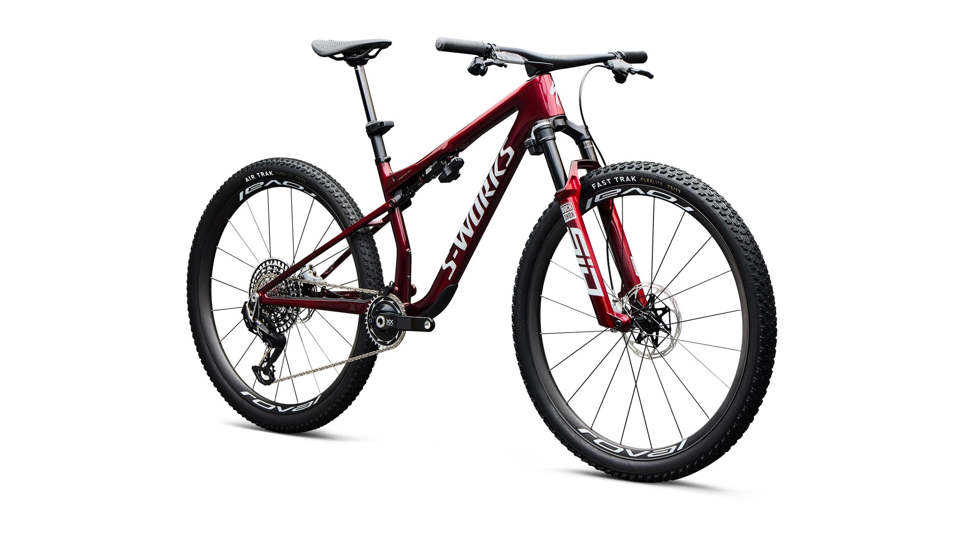 2027 Specialized S-Works Epic 9 - Gloss Red Tint Over Red Reflex Pearl Edge Fade / Metallic White Silver