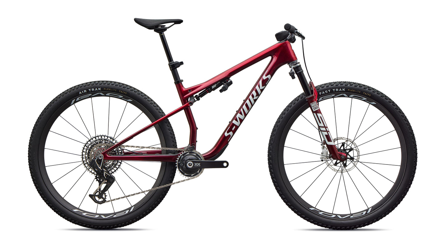 2027 Specialized S-Works Epic 9 - Gloss Red Tint Over Red Reflex Pearl Edge Fade / Metallic White Silver