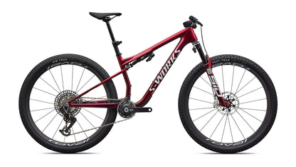 2027 Specialized S-Works Epic 9 - Gloss Red Tint Over Red Reflex Pearl Edge Fade / Metallic White Silver