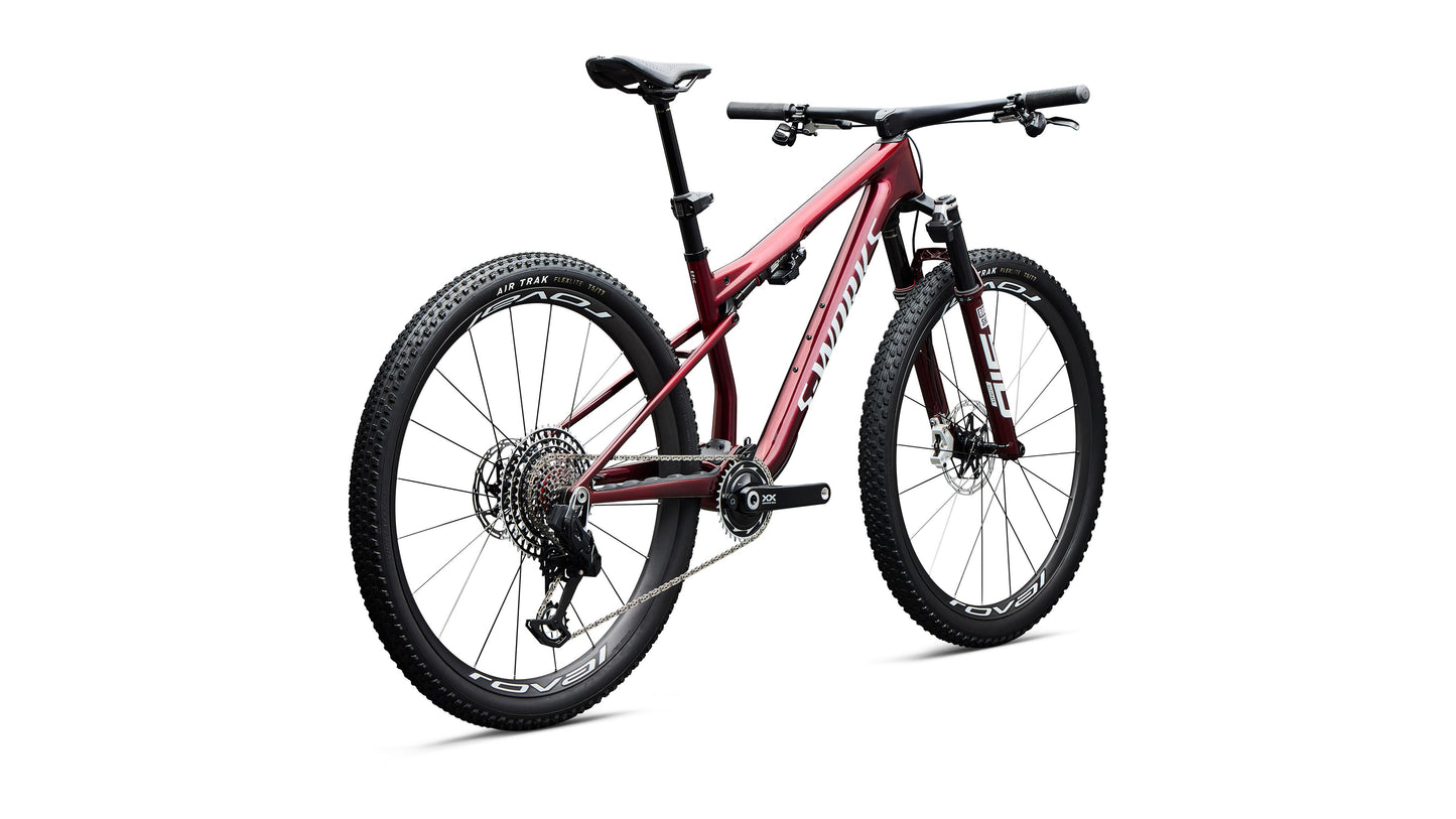 2027 Specialized S-Works Epic 9 - Gloss Red Tint Over Red Reflex Pearl Edge Fade / Metallic White Silver