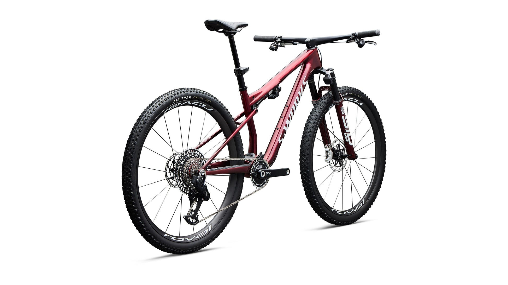 2027 Specialized S-Works Epic 9 - Gloss Red Tint Over Red Reflex Pearl Edge Fade / Metallic White Silver
