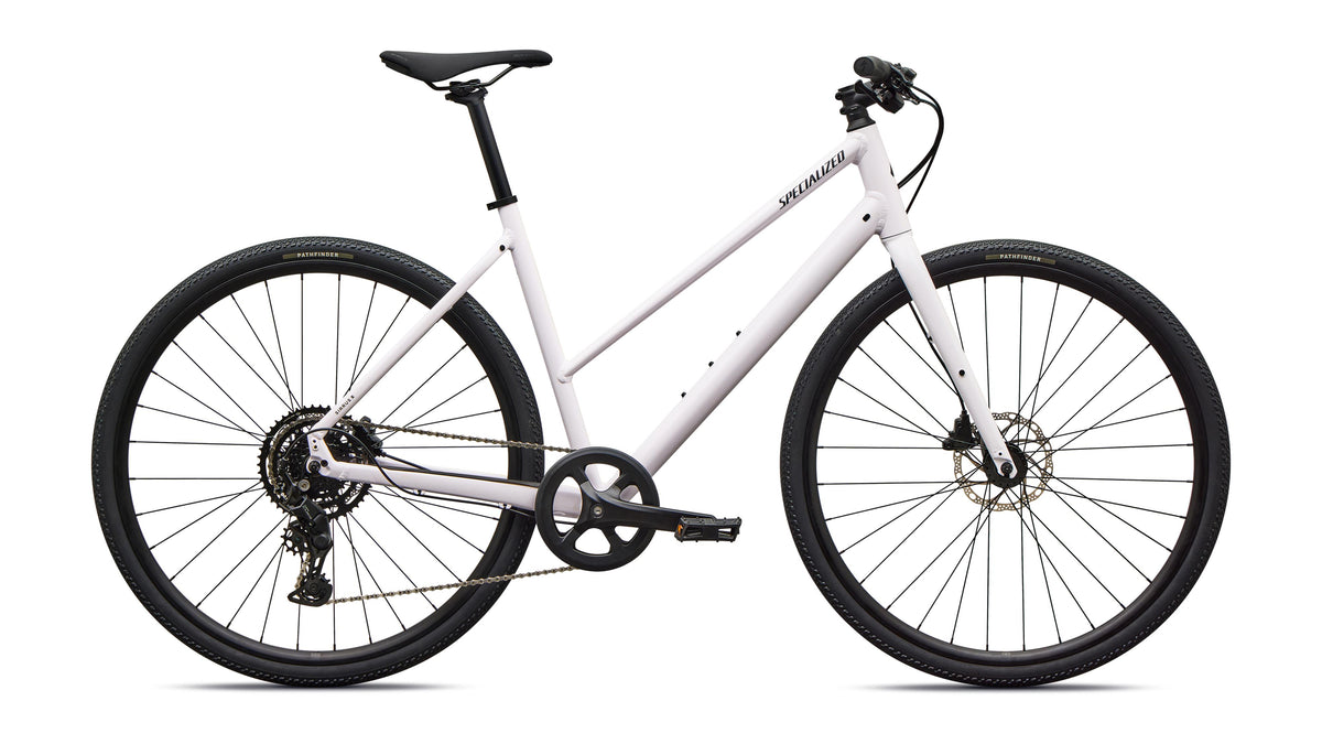 2027 Specialized Sirrus X 2.0 Step-Through - Gloss Rose Shimmer / Metallic Obsidian Frost Reflective