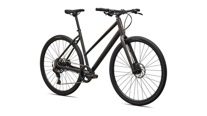 2027 Specialized Sirrus X 2.0 Step-Through - Gloss Metallic Obsidian / Burnt Gold Metallic Frost Reflective