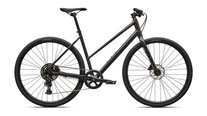 2027 Specialized Sirrus X 2.0 Step-Through - Gloss Metallic Obsidian / Burnt Gold Metallic Frost Reflective
