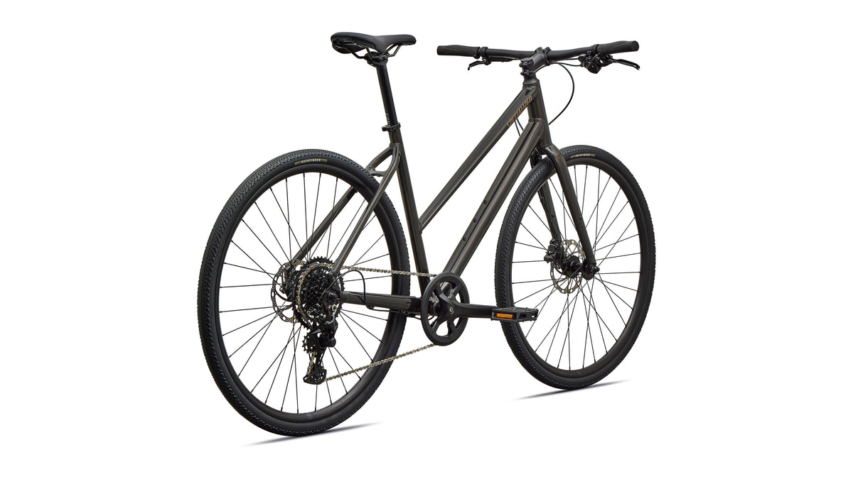 2027 Specialized Sirrus X 2.0 Step-Through - Gloss Metallic Obsidian / Burnt Gold Metallic Frost Reflective