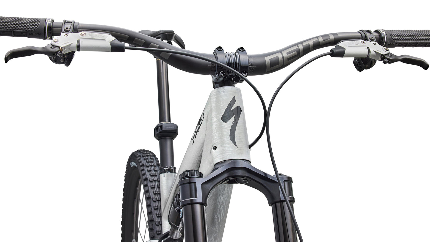 2027 Specialized S-Works Stumpjumper 15 EVO - Gloss Metallic White Silver / Smoke Liquid Metal